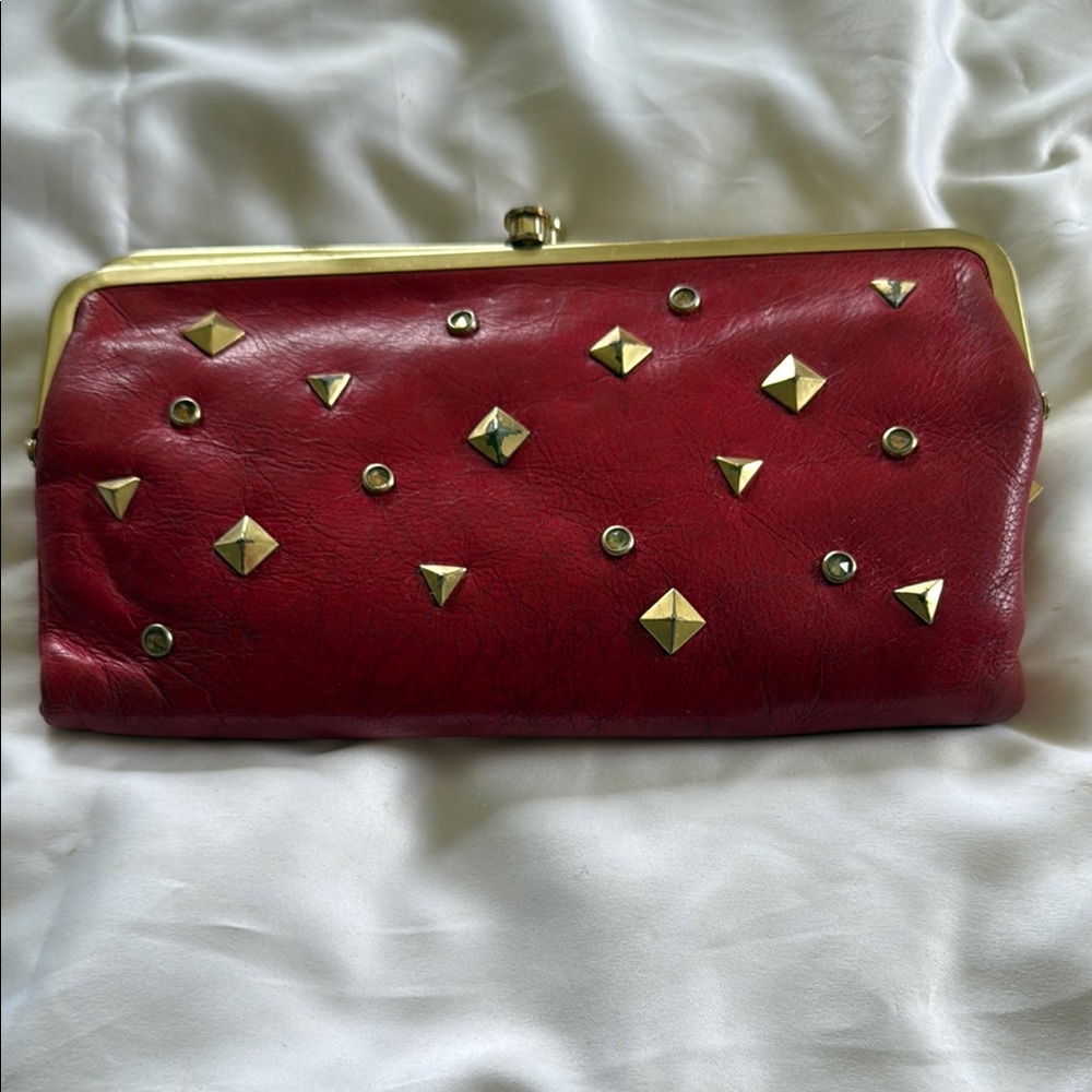 HOBO Red and Gold Studded Clutch
